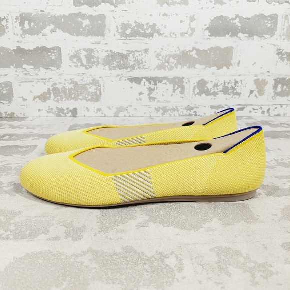 NEW Rothy's The Flat Lemon Stripe Slip On Round Toe Ballet Shoes W744